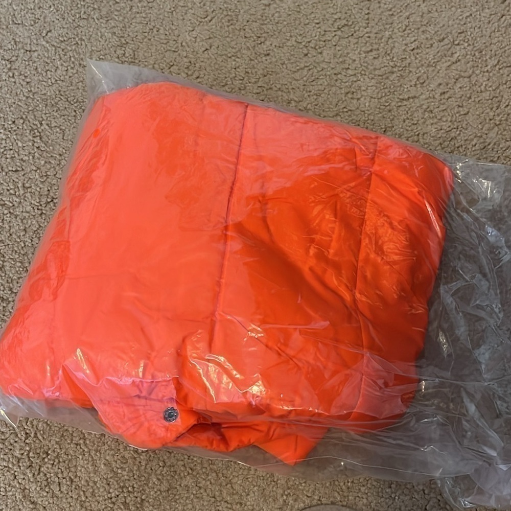 Orange Fleece Lined Snap front dog jacket, NWT - Picture 6 of 7